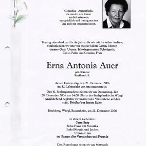 Auer Antonia Erna Geb. Künster G